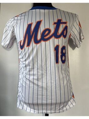 Vintage New York Mets SGA Daryl Strawberry #18 Jersey White Size Medium